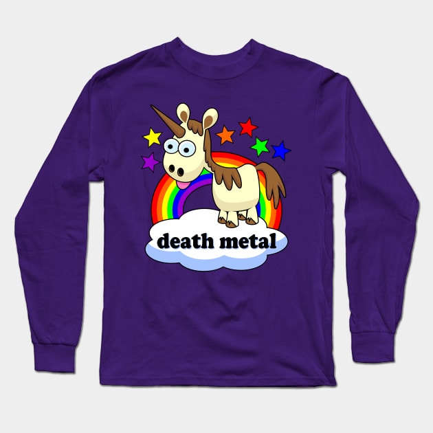 death metal unicorn Long Sleeve T-Shirt by DavesTees